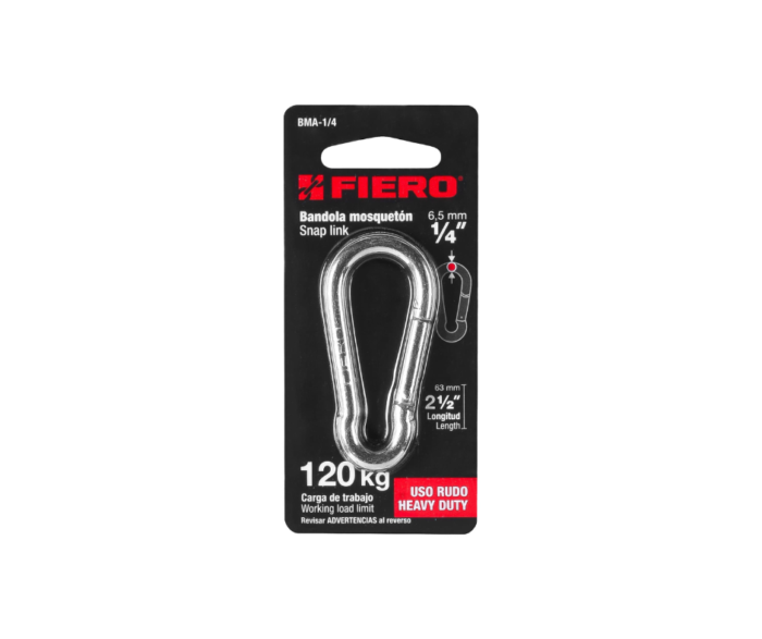 Bandola tipo mosquetón de acero de 1/4", Fiero - Image 3