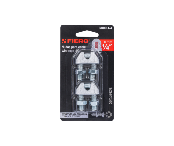 Nudos (perros) de hierro para cable de 1/4" Fiero - Imagen 2