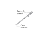 Remaches 1/8"x3/16" de aluminio, Bolsa con 50 de 1/4" - Imagen 2