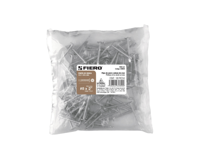 Pijas cabeza cruz, punta de broca 2", Bolsa 100 pza - Imagen 2