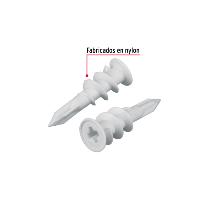 Taquete 1/2" plástico, autotaladrante, para yeso - Imagen 2