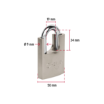 Candado con coraza y llave anti ganzua, Hermex