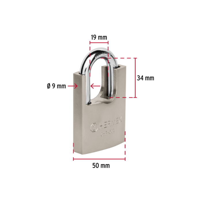 Candado con coraza y llave anti ganzua, Hermex