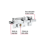 Cerradura de barra fija, derecha, Hermex