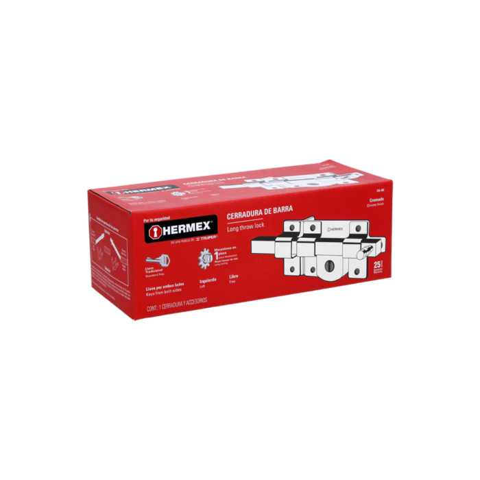Cerradura de barra libre, izquierda, Hermex