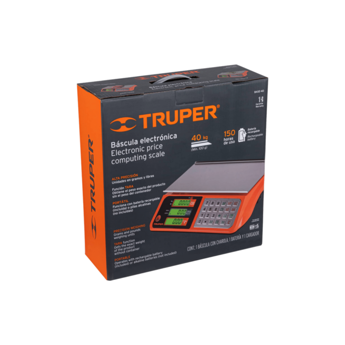 Báscula capacidad 40 kg electrónica multifunciones, Truper