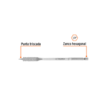 Broca plana de manita 3/8" para madera, Truper