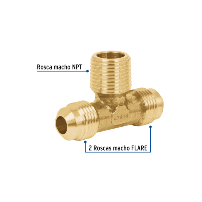 Tee terminal de latón centro 3/8", Foset