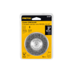 Carda circular 3" alambre grueso para taladro, Pretul