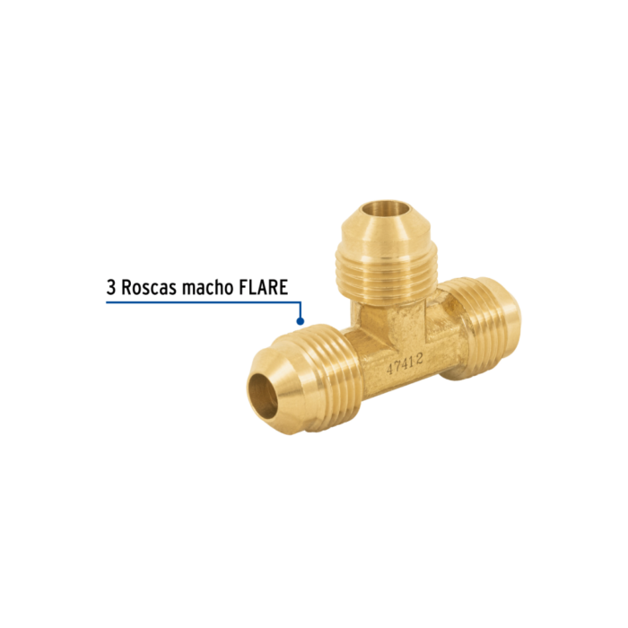 Tee unión de latón 3/8", Foset