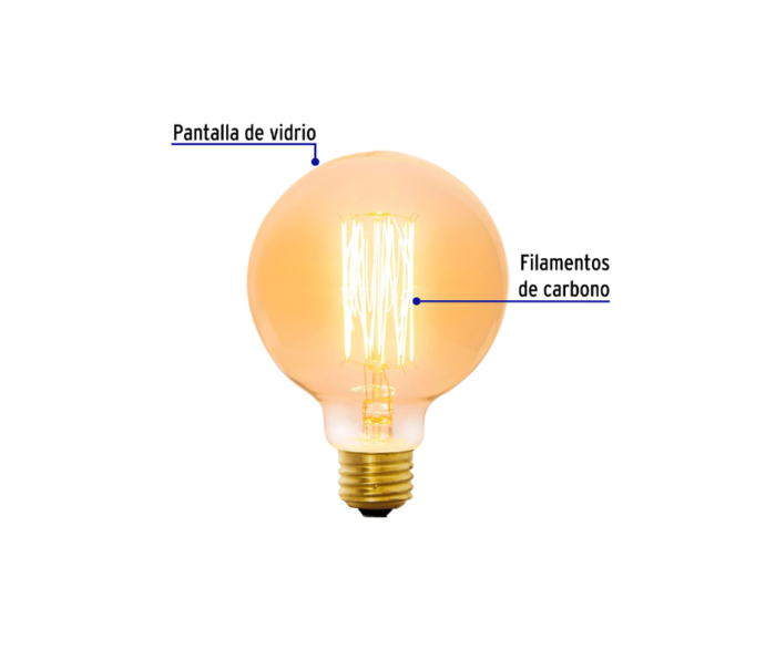Lámpara incandescente vintage 40 W, Volteck - Imagen 2