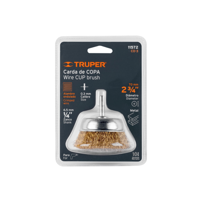 Carda de copa 2-3/4" alambre grueso para taladro, Truper
