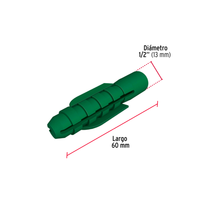 Taquete plástico de ½" 50 piezas - Imagen 2