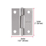 Bisagras Rectangulares de Acero Pulido 2" x 1-1/2" Hermex Truper - Image 3